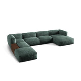 Martina modulares Panorama-Sofa, Links, mit Bezug aus Samt (Vog12) in Petrol, 406x280 cm – Bild 3