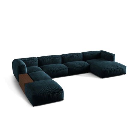 Martina modulares Panorama-Sofa, Links, mit Bezug aus Samt (Vog13) in Deep Petrol, 406x280 cm – Bild 3