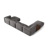 Martina modulares Panorama-Sofa, Links, mit Bezug aus Samt (Vog15) in Grau, 406x280 cm – Bild 4