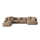 Martina modulares Panorama-Sofa, Links, mit Bezug aus Samt (Vog3) in Dunkelbeige, 406x280 cm – Bild 1