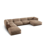 Martina modulares Panorama-Sofa, Links, mit Bezug aus Samt (Vog3) in Dunkelbeige, 406x280 cm – Bild 3