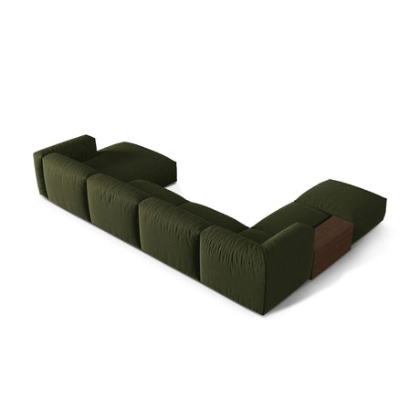 Martina modulares Panorama-Sofa, Links, mit Bezug aus Strukturierter Stoff (BoFores) in Grün, 406x280 cm – Bild 4