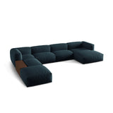 Martina modulares Panorama-Sofa, Links, mit Bezug aus Strukturierter Stoff (BoOcean) in Blau Jeans, 406x280 cm – Bild 3