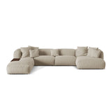 Martina modulares Panorama-Sofa, Links, mit Bezug aus Strukturierter Stoff (BoToffee) in Leichtes Beige, 406x280 cm – Bild 1
