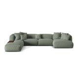 Martina modulares Panorama-Sofa, Links, mit Bezug aus Strukturierter Stoff (BoWaGreen) in Moss Green, 406x280 cm – Bild 1