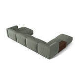 Martina modulares Panorama-Sofa, Links, mit Bezug aus Strukturierter Stoff (BoWaGreen) in Moss Green, 406x280 cm – Bild 4