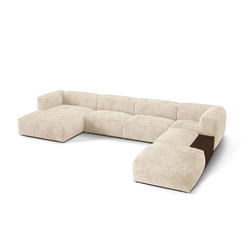 Martina modulares Panorama-Sofa, Rechts, mit Bezug aus Cord (Til03) in Leichtes Beige, 406x280 cm – Bild 3