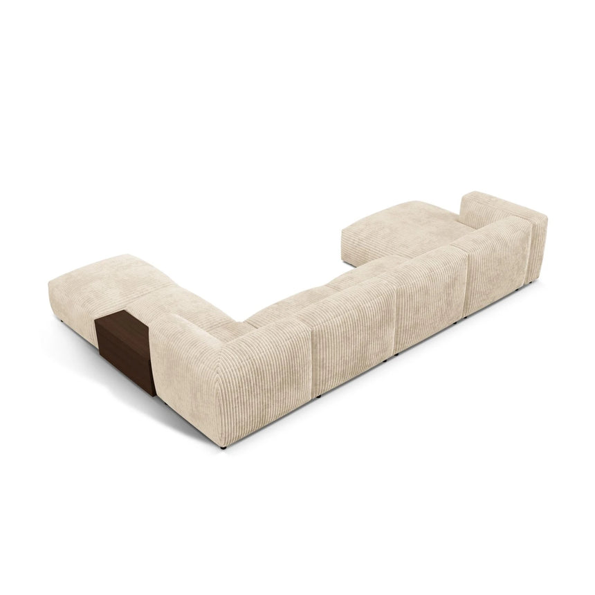 Martina modulares Panorama-Sofa, Rechts, mit Bezug aus Cord (Til03) in Leichtes Beige, 406x280 cm – Bild 4