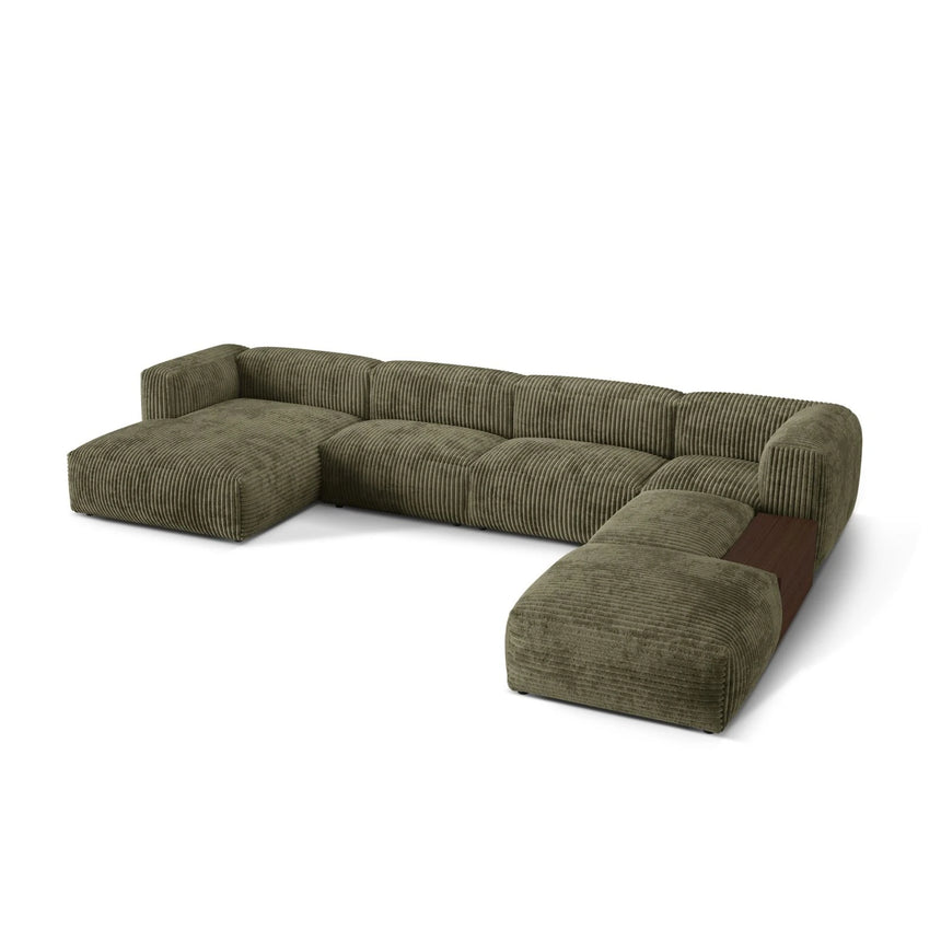 Martina modulares Panorama-Sofa, Rechts, mit Bezug aus Cord (Til37) in Moss Green, 406x280 cm – Bild 3
