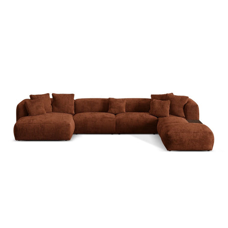 Martina modulares Panorama-Sofa, Rechts, mit Bezug aus Cord (Til52) in Ziegel, 406x280 cm – Bild 1