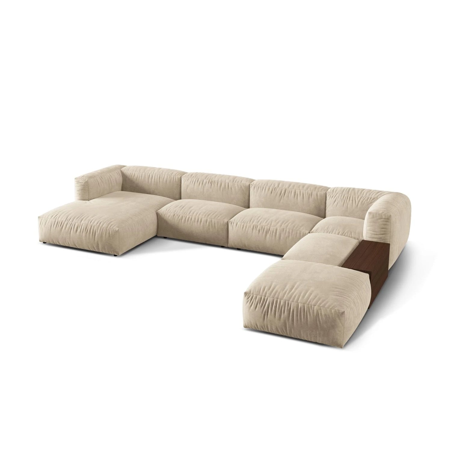 Martina modulares Panorama-Sofa, Rechts, mit Bezug aus Samt, Cord oder Strukturstoff, 406x280 cm – Bild 3