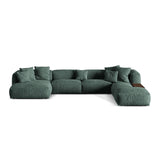 Martina modulares Panorama-Sofa, Rechts, mit Bezug aus Samt (Vog12) in Petrol, 406x280 cm – Bild 1