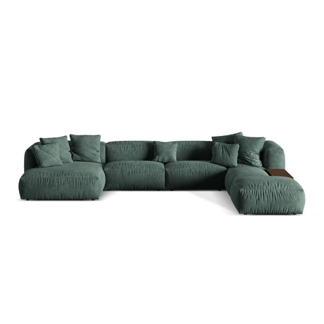 Martina modulares Panorama-Sofa, Rechts, mit Bezug aus Samt (Vog12) in Petrol, 406x280 cm – Bild 1