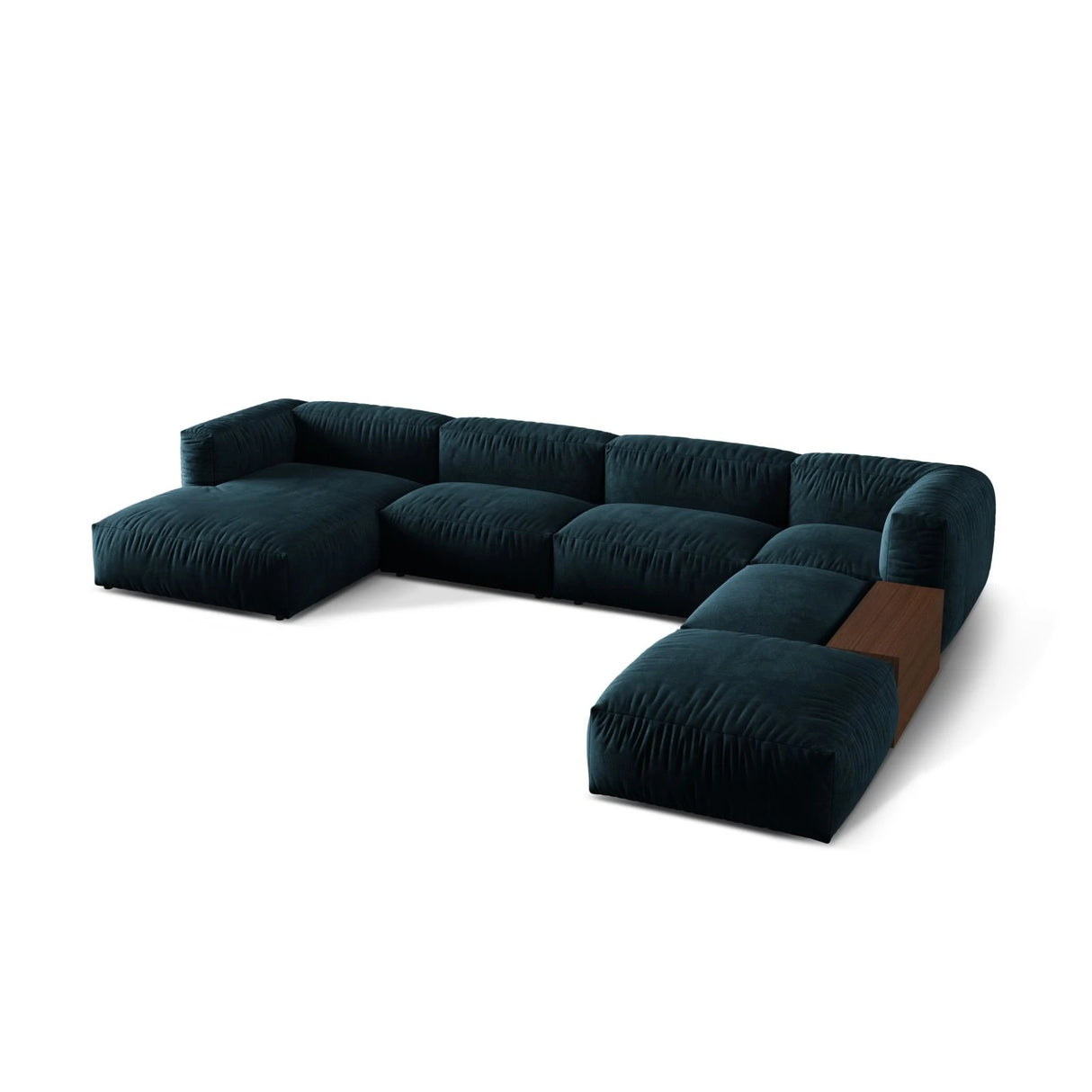 Martina modulares Panorama-Sofa, Rechts, mit Bezug aus Samt (Vog13) in Deep Petrol, 406x280 cm – Bild 3