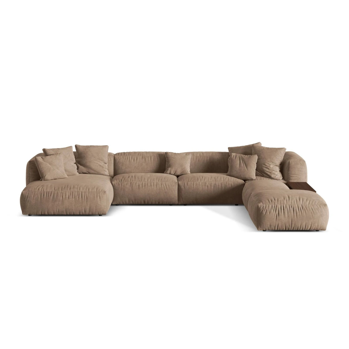 Martina modulares Panorama-Sofa, Rechts, mit Bezug aus Samt (Vog3) in Dunkelbeige, 406x280 cm – Bild 1
