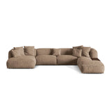 Martina modulares Panorama-Sofa, Rechts, mit Bezug aus Samt (Vog3) in Dunkelbeige, 406x280 cm – Bild 1