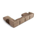 Martina modulares Panorama-Sofa, Rechts, mit Bezug aus Samt (Vog3) in Dunkelbeige, 406x280 cm – Bild 4