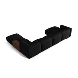 Martina modulares Panorama-Sofa, Rechts, mit Bezug aus Strukturierter Stoff (BoBlack) in Schwarz, 406x280 cm – Bild 4