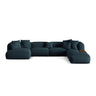 Martina modulares Panorama-Sofa, Rechts, mit Bezug aus Strukturierter Stoff (BoOcean) in Blau Jeans, 406x280 cm – Bild 1