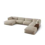 Martina modulares Panorama-Sofa, Rechts, mit Bezug aus Strukturierter Stoff (BoToffee) in Leichtes Beige, 406x280 cm – Bild 3