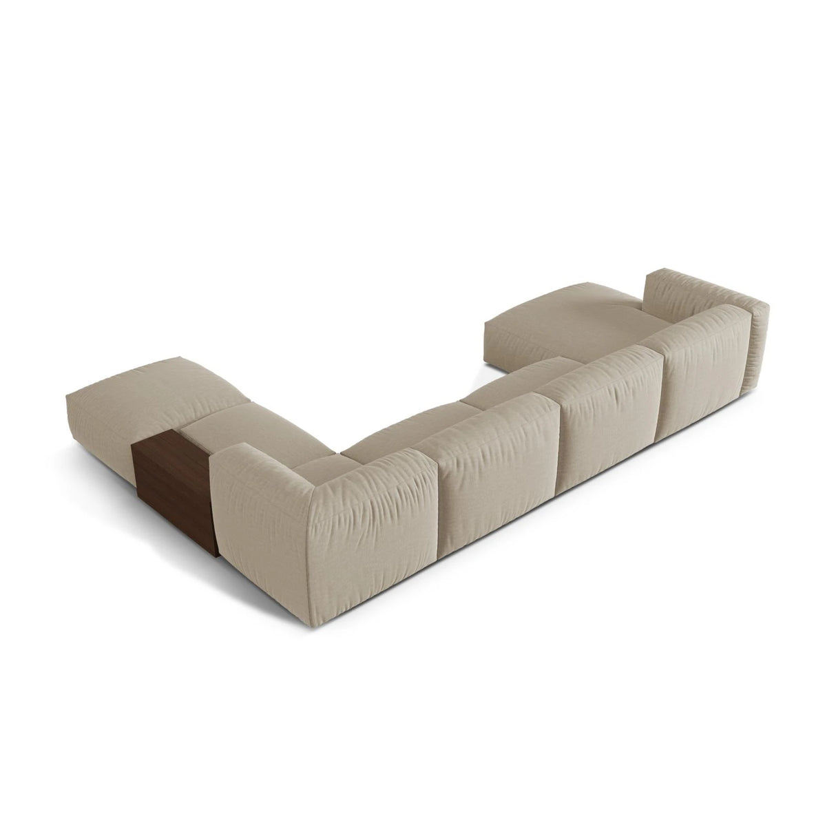 Martina modulares Panorama-Sofa, Rechts, mit Bezug aus Strukturierter Stoff (BoToffee) in Leichtes Beige, 406x280 cm – Bild 4