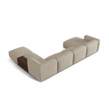 Martina modulares Panorama-Sofa, Rechts, mit Bezug aus Strukturierter Stoff (BoToffee) in Leichtes Beige, 406x280 cm – Bild 4