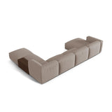 Martina modulares Panorama-Sofa, Rechts, mit Bezug aus Strukturierter Stoff (BoTruf) in Dunkelbeige, 406x280 cm – Bild 4