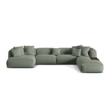 Martina modulares Panorama-Sofa, Rechts, mit Bezug aus Strukturierter Stoff (BoWaGreen) in Moss Green, 406x280 cm – Bild 1