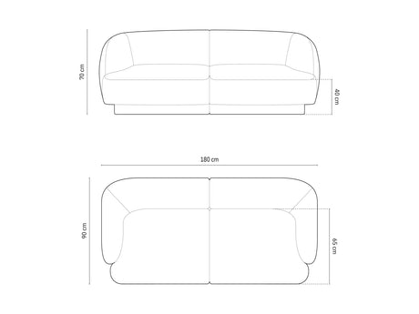 Miley 2-Sitzer Sofa mit Bezug aus Samt (Blu77) in Grün, 180x90 cm – Bild 5