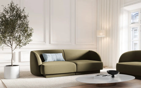 Miley 2-Sitzer Sofa mit Bezug aus Samt (Blu77) in Grün, 180x90 cm – Bild 6