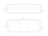 Miley 3-Sitzer Sofa mit Bezug aus Chenille (Haga16) in Grau, 255x90 cm – Bild 5