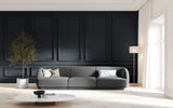 Miley 3-Sitzer Sofa mit Bezug aus Samt (Blu14) in Grau, 255x90 cm – Bild 6
