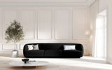 Miley 3-Sitzer Sofa mit Bezug aus Samt (Blu19) in Schwarz, 255x90 cm – Bild 6