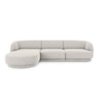 Miley 4-Sitzer Ecksofa Links mit Bezug aus Samt oder Chenille, 255x156 cm - ZEN ZONE Furniture
