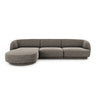 Miley 4-Sitzer Ecksofa Links mit Bezug aus Samt oder Chenille, 255x156 cm - ZEN ZONE Furniture