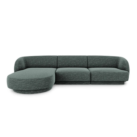 Miley 4-Sitzer Ecksofa Links mit Bezug aus Samt oder Chenille, 255x156 cm - ZEN ZONE Furniture