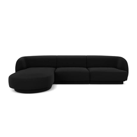 Miley 4-Sitzer Ecksofa Links mit Bezug aus Samt oder Chenille, 255x156 cm - ZEN ZONE Furniture