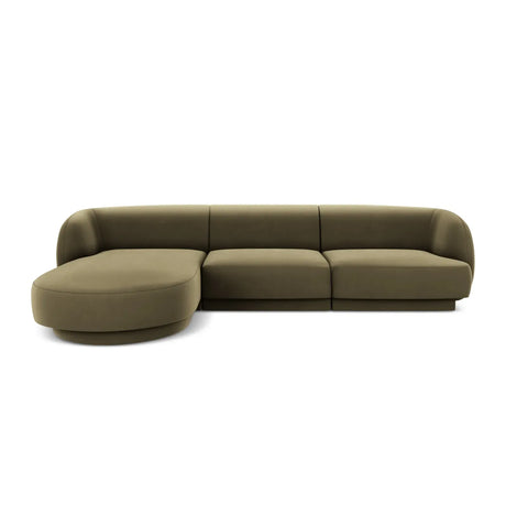 Miley 4-Sitzer Ecksofa Links mit Bezug aus Samt oder Chenille, 255x156 cm - ZEN ZONE Furniture