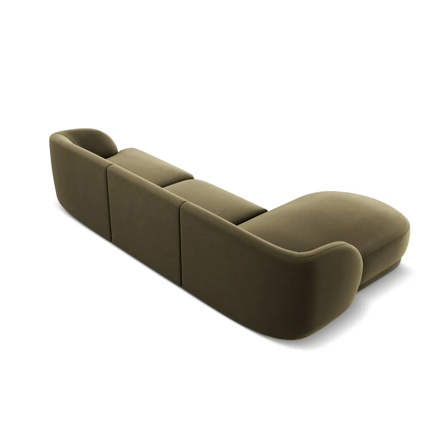 Miley 4-Sitzer Ecksofa Links mit Bezug aus Samt oder Chenille, 255x156 cm - ZEN ZONE Furniture
