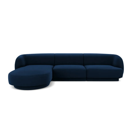 Miley 4-Sitzer Ecksofa Links mit Bezug aus Samt oder Chenille, 255x156 cm - ZEN ZONE Furniture