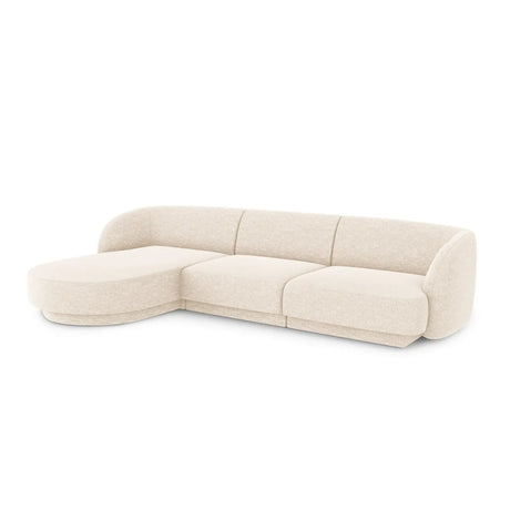 Miley 4-Sitzer Ecksofa Links mit Bezug aus Samt oder Chenille, 255x156 cm - ZEN ZONE Furniture