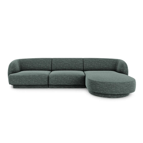 Miley 4-Sitzer Ecksofa Rechts mit Bezug aus Samt oder Chenille, 255x156 cm - ZEN ZONE Furniture