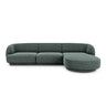 Miley 4-Sitzer Ecksofa Rechts mit Bezug aus Samt oder Chenille, 255x156 cm - ZEN ZONE Furniture