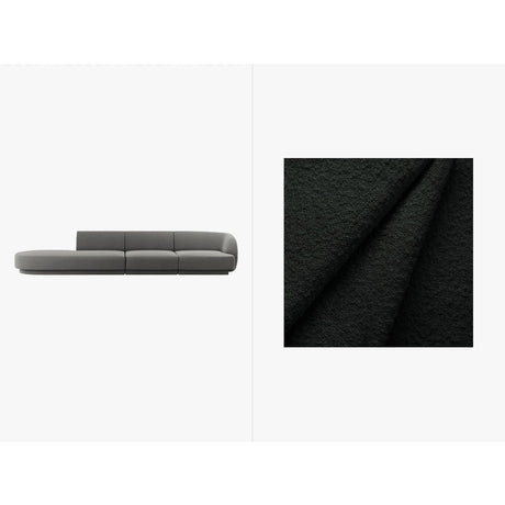 Miley 4-Sitzer Sofa, Linke Seite offen, in Boucle (Bal2082) in Schwarz, 323x90 cm – Bild 1
