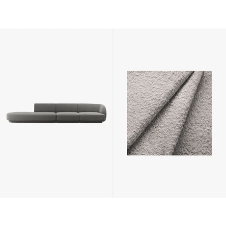 Miley 4-Sitzer Sofa, Linke Seite offen, in Boucle (Bal2085) in Hellgrau, 323x90 cm – Bild 1