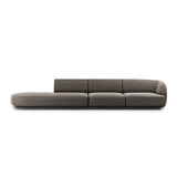 Miley 4-Sitzer Sofa, Linke Seite offen, in Chenille (Haga16) in Grau, 323x90 cm – Bild 1
