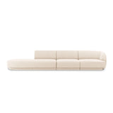 Miley 4-Sitzer Sofa, Linke Seite offen, in Chenille (Haga23) in Leichtes Beige, 323x90 cm – Bild 1