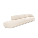 Miley 4-Sitzer Sofa, Linke Seite offen, in Chenille (Haga23) in Leichtes Beige, 323x90 cm – Bild 3