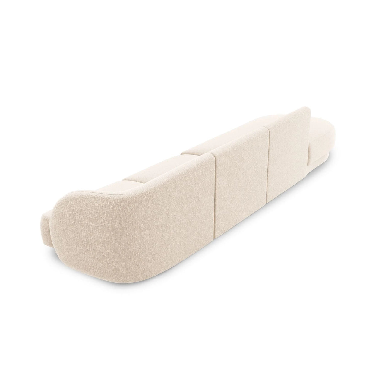 Miley 4-Sitzer Sofa, Linke Seite offen, in Chenille (Haga23) in Leichtes Beige, 323x90 cm – Bild 4