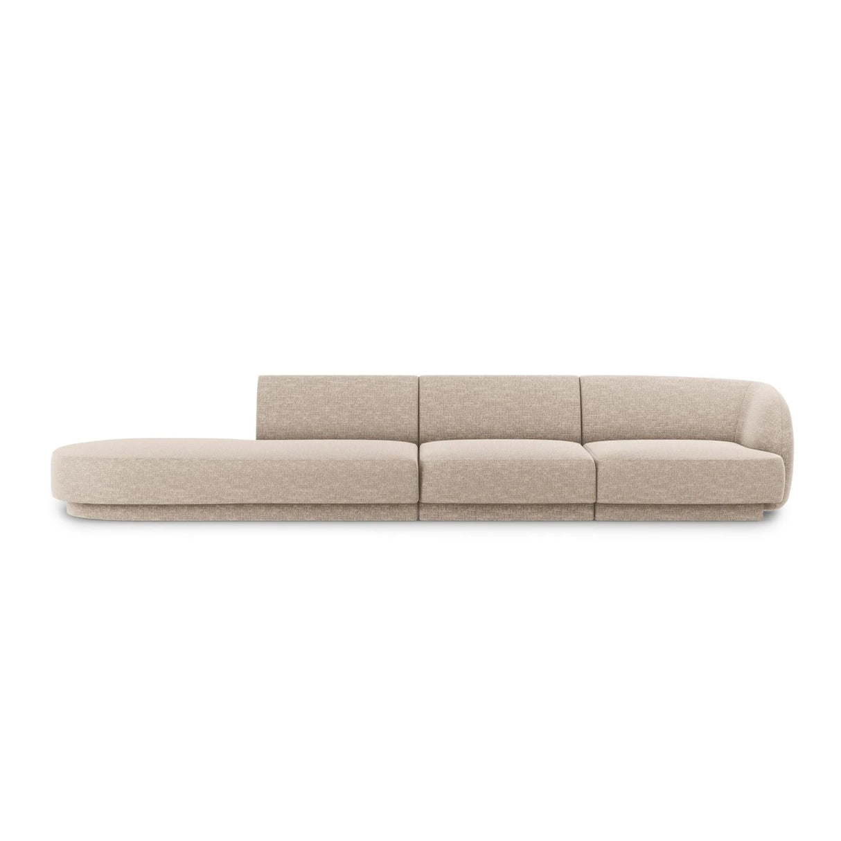 Miley 4-Sitzer Sofa, Linke Seite offen, in Chenille (Haga30) in Beige, 323x90 cm – Bild 1